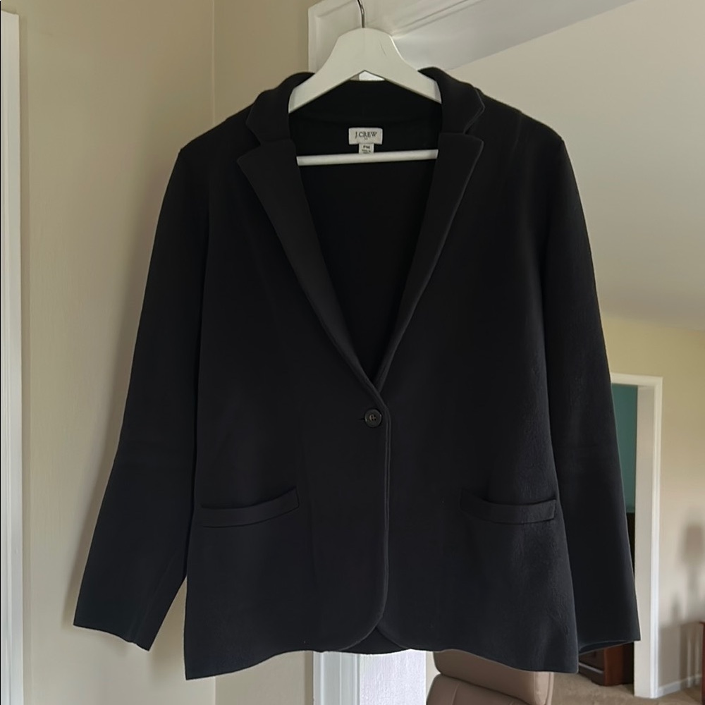 J.Crew Black Sweater Schoolboy Blazer